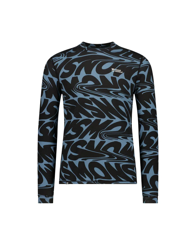First layer - Bluza Mons Royale Barbati First Layer Cascade Signal Lost Blue