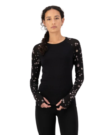 Bluza Mons Royale Femei First Layer Bella Black Daisy [2]