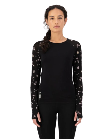 Bluza Mons Royale Femei First Layer Bella Black Daisy [1]