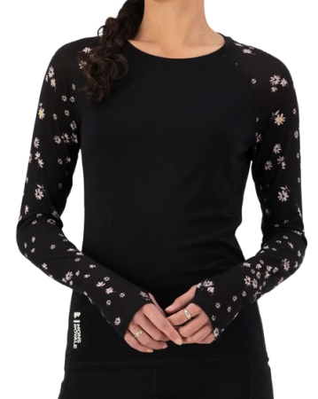 Bluza Mons Royale Femei First Layer Bella Black Daisy [5]