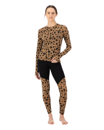 Bluza Mons Royale Femei First Layer Cascade Aoraki Lily Toffee [4]