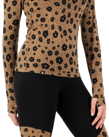 Bluza Mons Royale Femei First Layer Cascade Mock Neck Aoraki Lily Toffee [3]