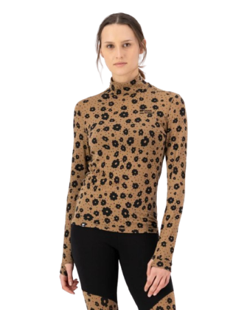 Bluza Mons Royale Femei First Layer Cascade Mock Neck Aoraki Lily Toffee [1]