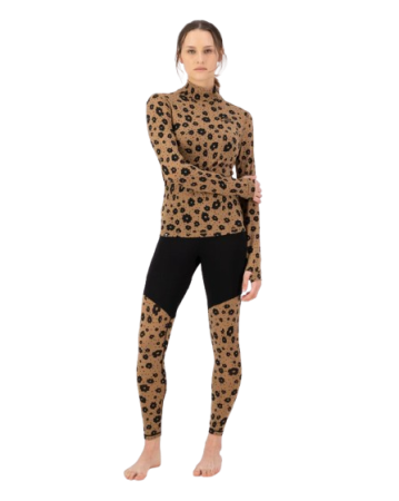 Bluza Mons Royale Femei First Layer Cascade Mock Neck Aoraki Lily Toffee [4]