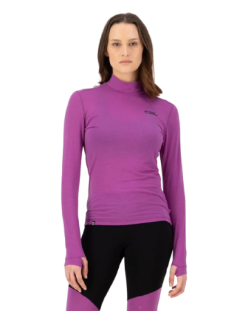 Bluza Mons Royale Femei First Layer Cascade Mock Neck Purple Bolt [1]