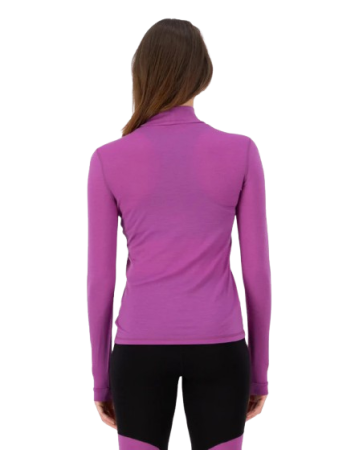 Bluza Mons Royale Femei First Layer Cascade Mock Neck Purple Bolt [2]