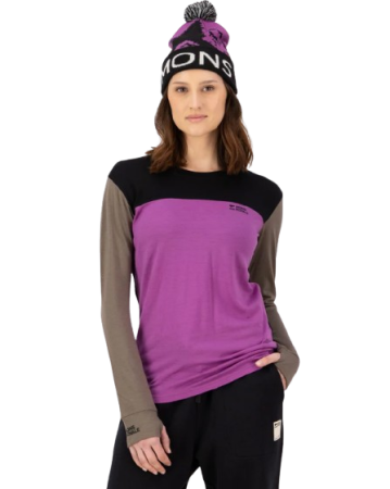 Bluza Mons Royale Femei First Layer Yotei Purple Bolt Walnut Black [1]