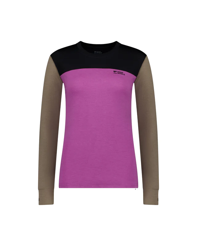 First layer - Bluza Mons Royale Femei First Layer Yotei Purple Bolt Walnut Black
