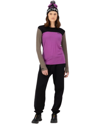 Bluza Mons Royale Femei First Layer Yotei Purple Bolt Walnut Black [3]