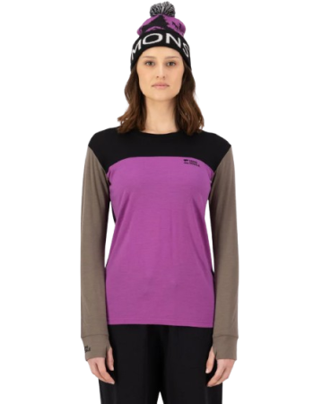 Bluza Mons Royale Femei First Layer Yotei Purple Bolt Walnut Black [4]