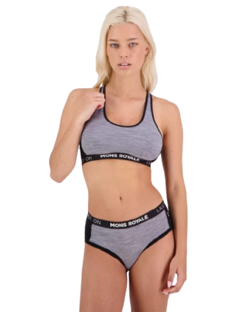 Bustiera Mons Royale Sierra Bra Grey Heather Black [3]