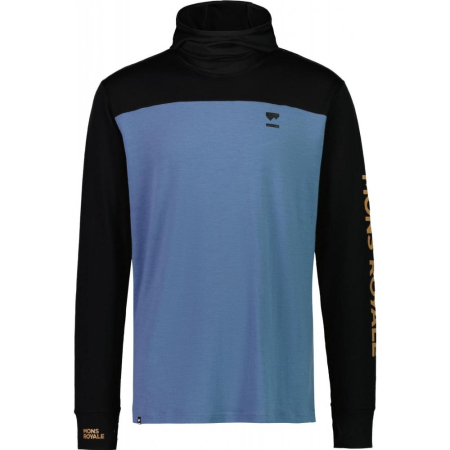 First layer merino Mons Royale Yotei Powder Hood LS Black / Blue Slate [1]