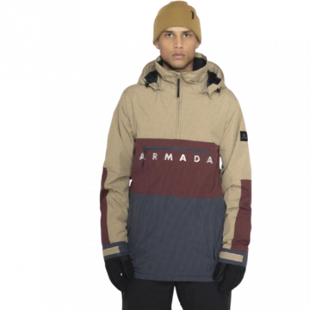 Geaca Armada Barbati Salisbury 2L Anorak Khaki/Burgundy 10K [7]