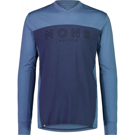 Jerseys - JERSEY MERINO MTB ENDURO HIKING MONS ROYALE BLUE