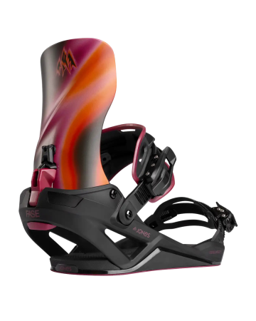 Snowboard Bindings - Jones Mercury FASE Borealis Black/Pink Snowboard Bindings