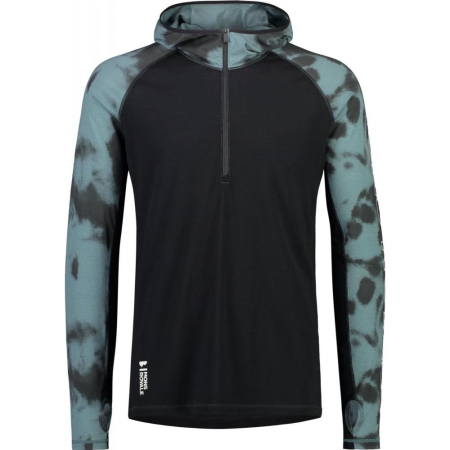 Mid layer - Midlayer Merino Temple Tech Hood Sage Tie Dye Black