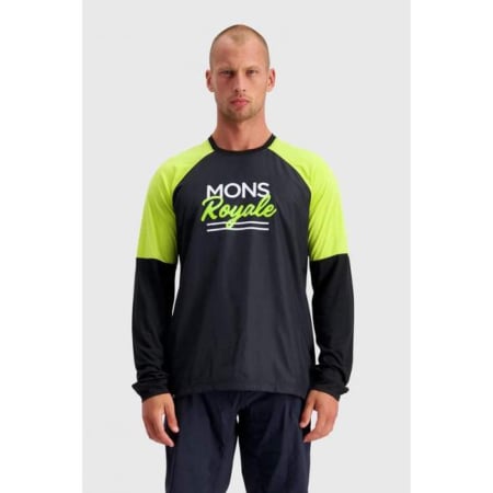 Tricouri outdoor - MONS ROYALE BLUZA TARN FREERIDE LS WIND JERSEY-BK LIME