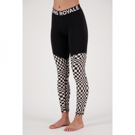Pantaloni Corp Merino 200 Mons Royale Cascade Black And White [1]