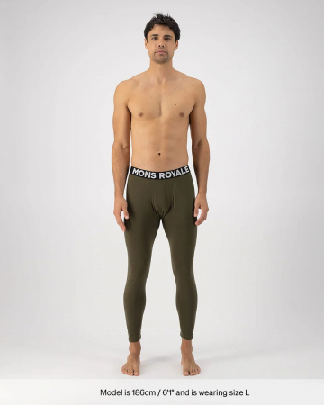 Pantaloni de Corp Merino Mons Royale M Cascade Dark Olive [1]