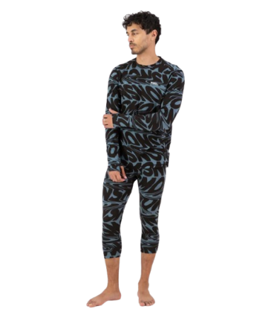 Pantaloni Mons Royale Barbati First Layer Cascade 3/4 Signal Lost Blue [2]