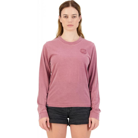 Tricou merino Mons Royale W Icon Relaxed LS Garment Dyed Washed Berry [4]