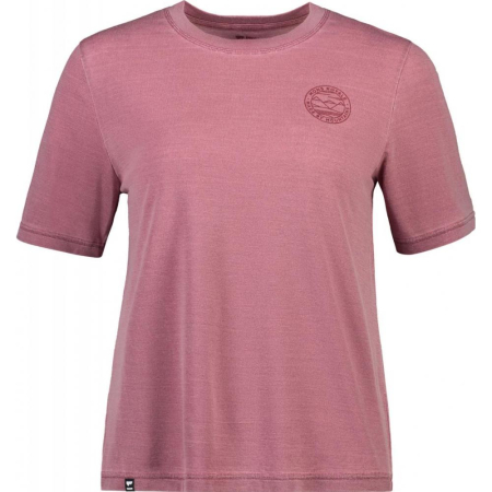 Tricouri - Tricou Merino Mons Royale Icon Relaxed Tee Garment Dyed Washed Berry