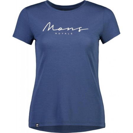 Tricouri Bike - Tricou Merino Mons Royale  Icon Tee Dark Denim
