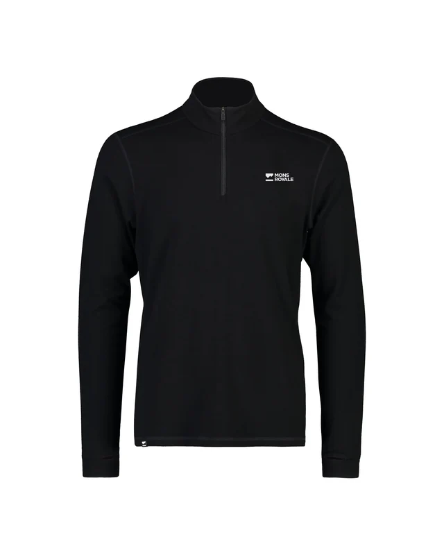First layer - Bluza Mons Royale Barbati First Layer Cascade 1/4 Zip Black