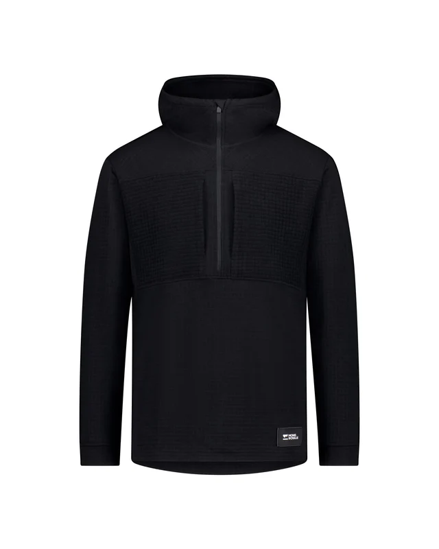 First layer - Bluza Mons Royale Barbati Mid Layer Fleece 1/2 Zip Black