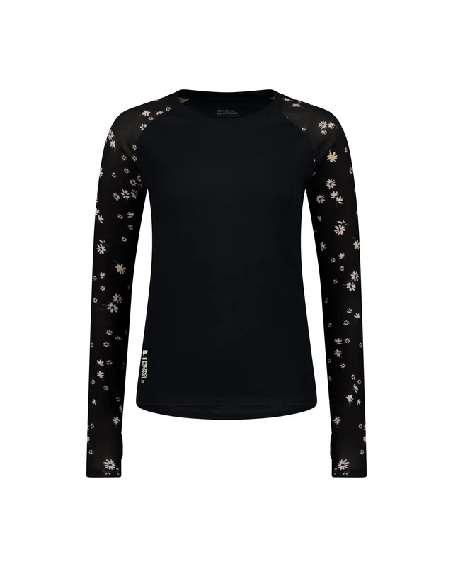 First layer - Bluza Mons Royale Femei First Layer Bella Black Daisy