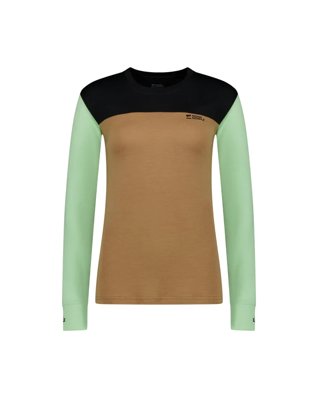 First layer - Bluza Mons Royale Femei First Layer Yotei Matcha Toffee Black