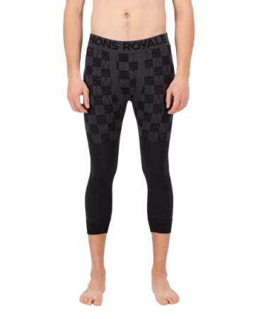 First layer - Pantaloni Mons Royale Barbati First Layer Ascender 3/4 Forged Iron Black