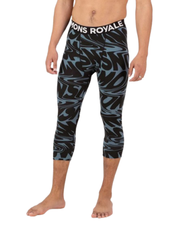 First layer - Pantaloni Mons Royale Barbati First Layer Cascade 3/4 Signal Lost Blue