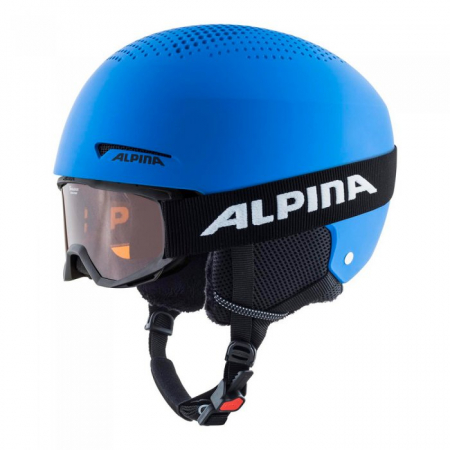 Casti - Set casca si ochelari Alpina Zupo si Piney blue matt