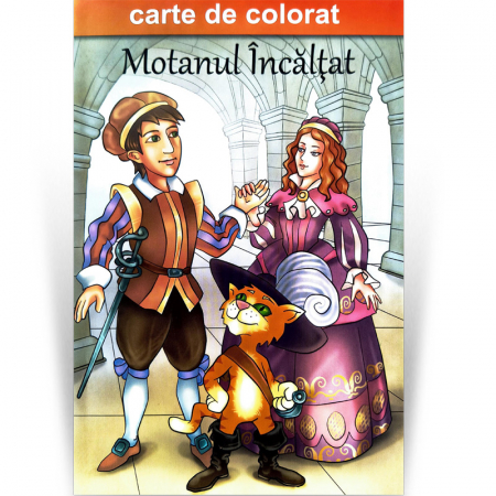 Carti de colorat - Motanul incaltat. Carte de colorat