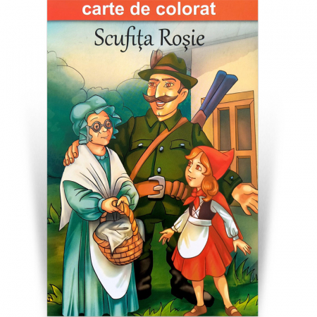 Carti de colorat - Scufita rosie. Carte de colorat