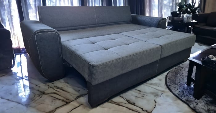 Canapea extensibila Milano, 3 locuri, Albastru cu gri, 2580 x 1000 [4]