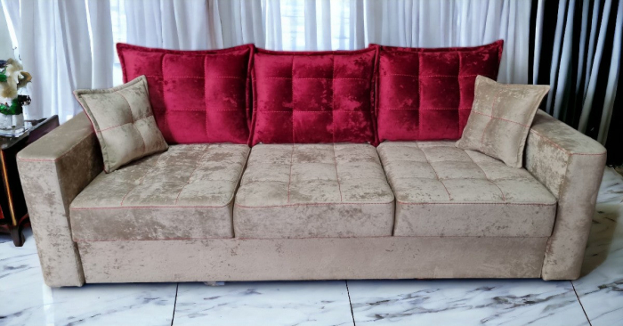 Canapea extensibila Oslo, 3 locuri, Crem,  2400 x 1000 [3]