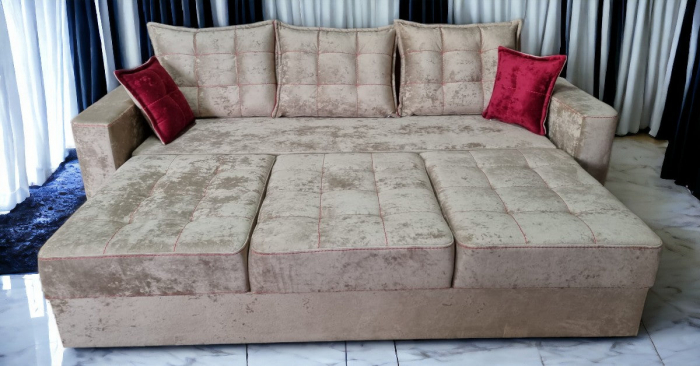 Canapea extensibila Oslo, 3 locuri, Crem,  2400 x 1000 [5]