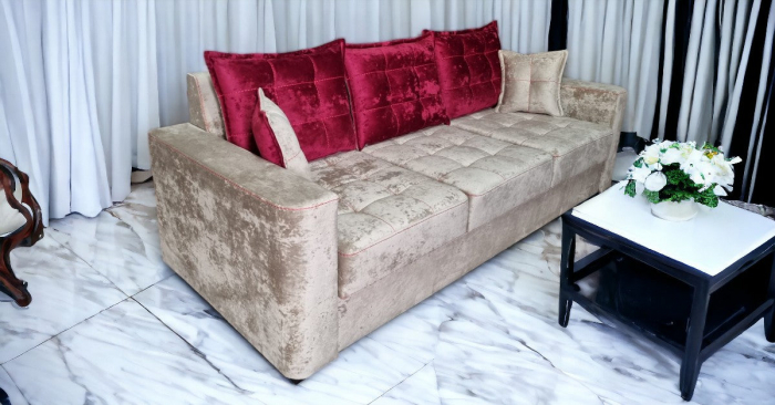 Canapea extensibila Oslo, 3 locuri, Crem,  2400 x 1000 [4]