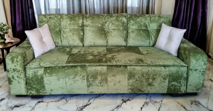 Canapea extensibila Roma, 3 locuri, Verde, cu lada depozitare, 2420 x 1160 [3]