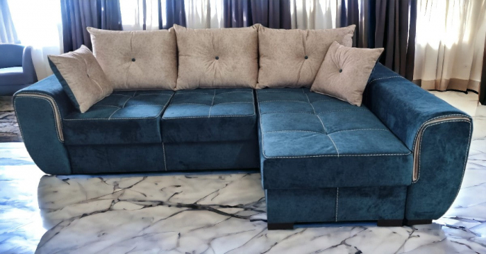 Coltar extensibil Milano Tip 1, Albastru, cu lada depozitare, 2605 x 1650 [2]