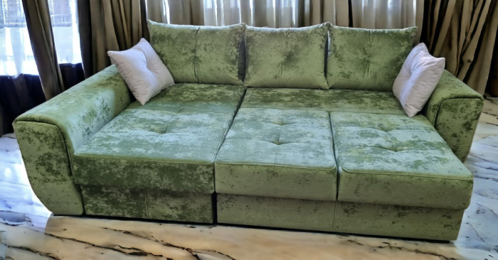 Coltar extensibil Milano Tip 1, Verde, cu lada depozitare, 2605 x 1650 [4]