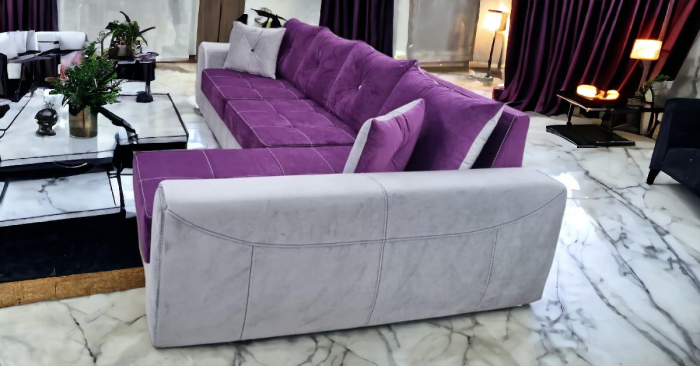 Coltar extensibil Milano Tip 2, Gri cu mov, cu lada depozitare, 3340 x 1650 [3]