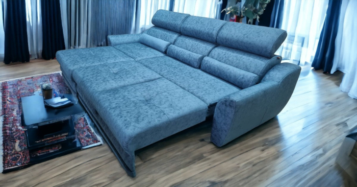 Coltar extensibil Monaco, Albastru, cu lada depozitare, 2700 x 1800 [5]
