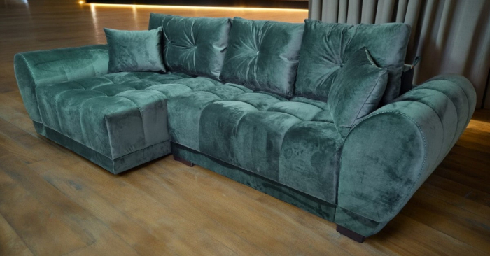 Coltar extensibil Palermo Tip 1, Verde, cu lada depozitare, 3000 x 1500 [3]