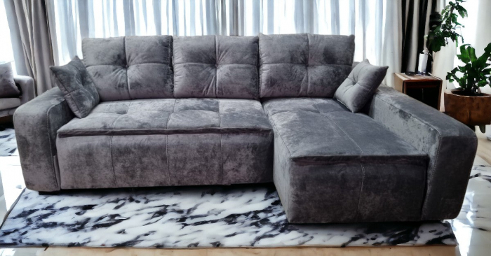 Coltar extensibil Roma Tip 1, Gri, cu lada depozitare, 2570 x 1660 [2]