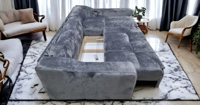 Coltar extensibil Roma Tip 1, Gri, cu lada depozitare, 2570 x 1660 [6]