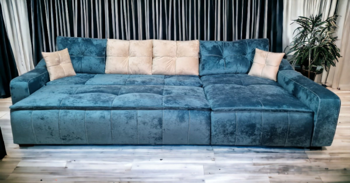 Coltar extensibil Roma Tip 2, Albastru, cu lada depozitare, 3420 x 1660 [5]