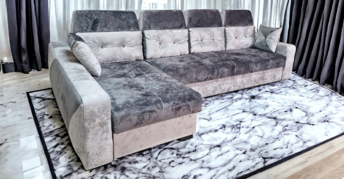 Coltar extensibil Viena Tip 2, Gri 2 nuante, cu lada depozitare, 3240 x 1680 cu tetiera ridicata/1780 cu tetiera intinsa [4]